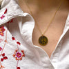 Custom Boho Peace Sign Engraved Brass Pendant Necklace
