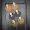 Boho Black & Gold Circle Cork Earrings