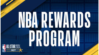  Indiana Gifts participates in 2024 NBA All-Star Rewards Program. Image is banner for NBA Rewards Program. 