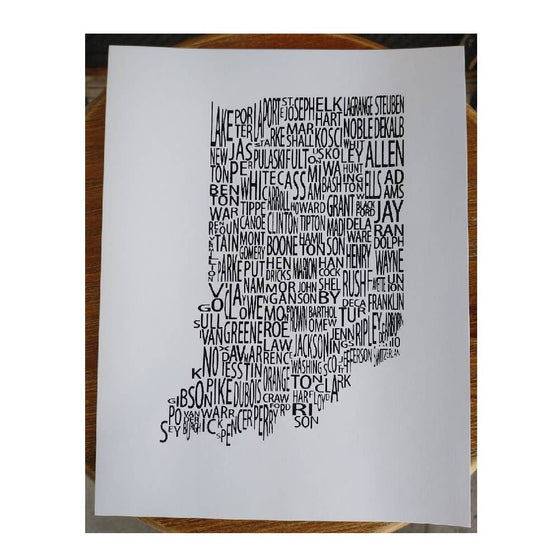Indiana Counties Print