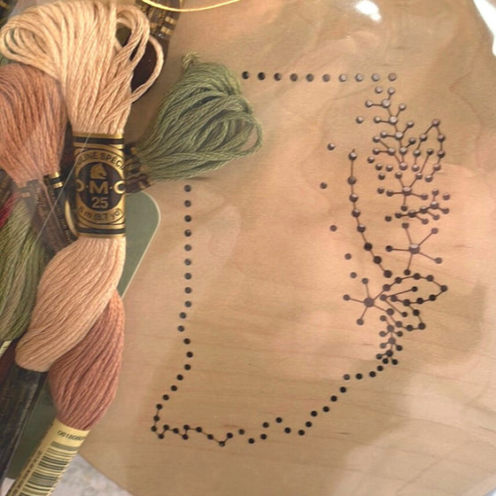 DIY Floral Indiana Sign Stitch Kit