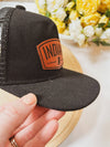 Indiana Leather Patch on Black Trucker Hat