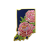 Indiana Peony State Flower Embroidered Patch