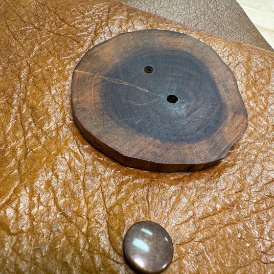 Boho Handbound Leather Journal with Wood Button