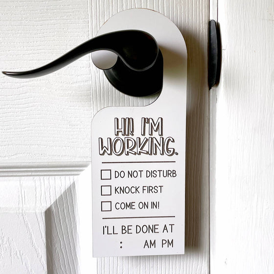 Work from Home Message Door Hanger - Back to School