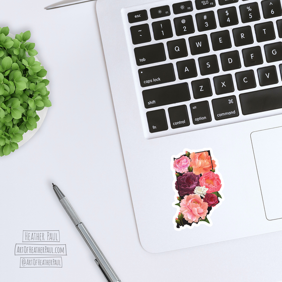 Indiana Peonies Sticker