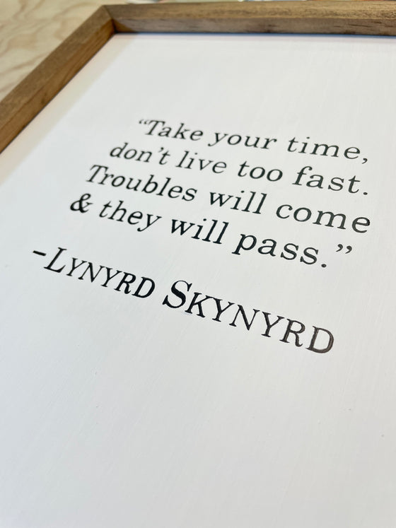 Lynyrd Skynyrd Simple Man Lyrics Wood Sign