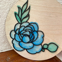  Watercolor Rose Wooden Sign