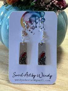  Hand Painted Cardinal Earrings