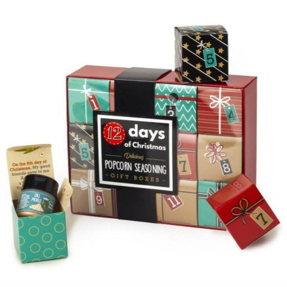 12 Days of Christmas Popcorn Seasoning Advent Gift Box