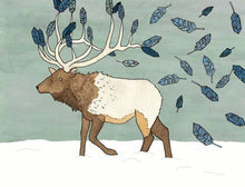  "Out With the Old" - 8 x 10 elk and feathers art print