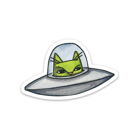 Space Alien Cat Sticker