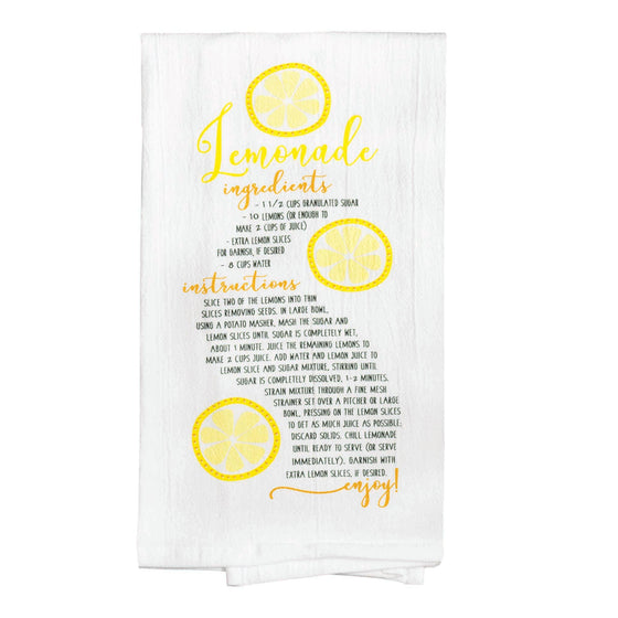 Lemonade Recipe Flour Sack Towel