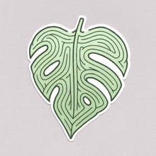  Monstera Leaf Maze Die Cut Vinyl Sticker | 3 x 3.5"