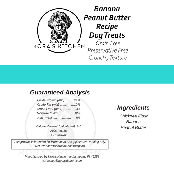 Crunchy Banana and Peanut Butter Grain Free Dog Cookie