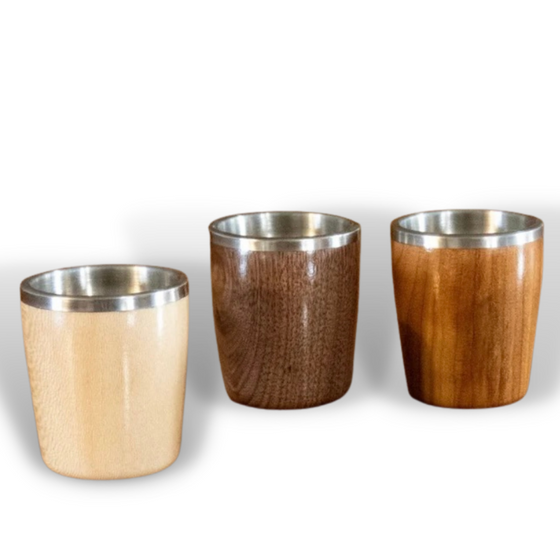 Wood Shot Glasses with Stainless Steel Liner