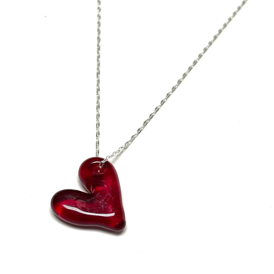 Crimson Red Hole in My Heart Necklace