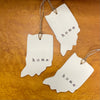 Indiana Ornament - Hand Stamped Clay - "Home"