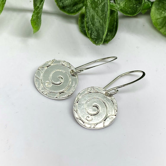 Circle of Spirals Silver Earrings