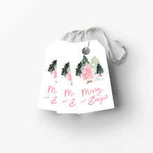  Retro Christmas Tree Gift Tags - Set of 12