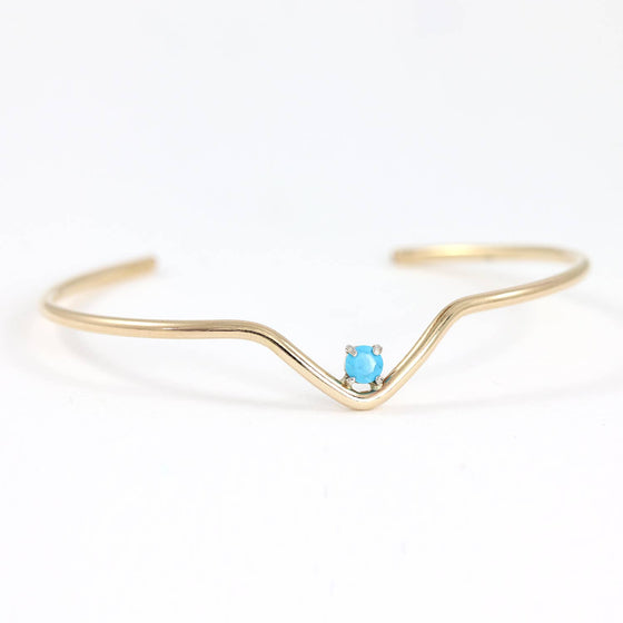 Chevron Cuff in Turquoise and 14k Gold-filled