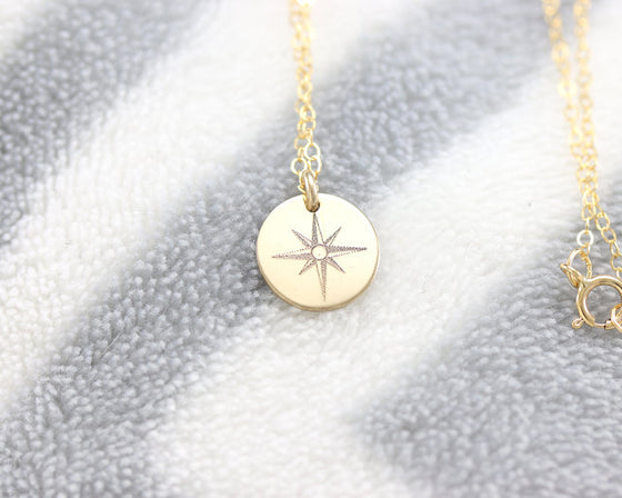 Compass Disc Necklace - 16"