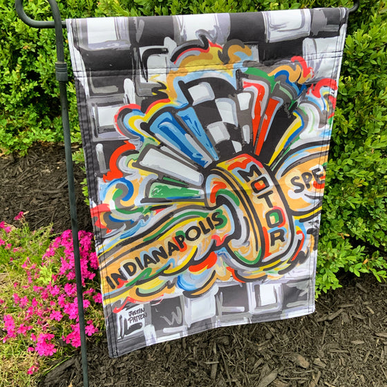 Indianapolis Motor Speedway Wing and Wheel Garden Flag