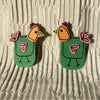 Doodle Chickens Earrings
