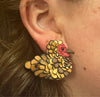 Golden Laced Wyandotte Chicken Earrings
