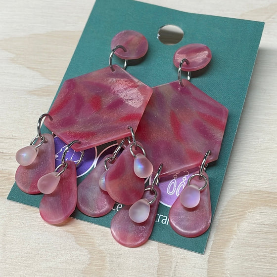 Wildberry Stained Glass Chandelier Earrings