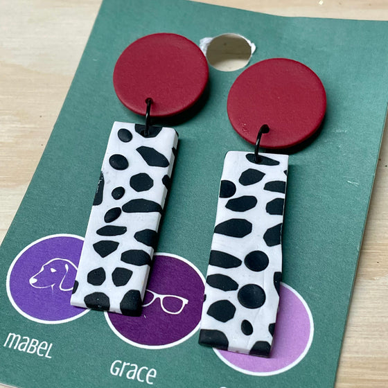 Dalmatian Spots and Red Dots Earrings