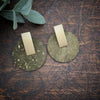 Boho Olive & Gold Circle Cork Earrings - Cork Collection