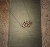 Geometric Square Birch Necklace, Modern Design, Laser Cut - Classic Wood Collection