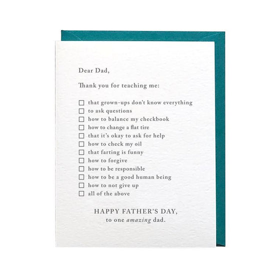 Dad Checklist Father’s Day Card