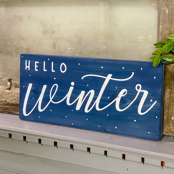 Hello Winter - Wood Sign