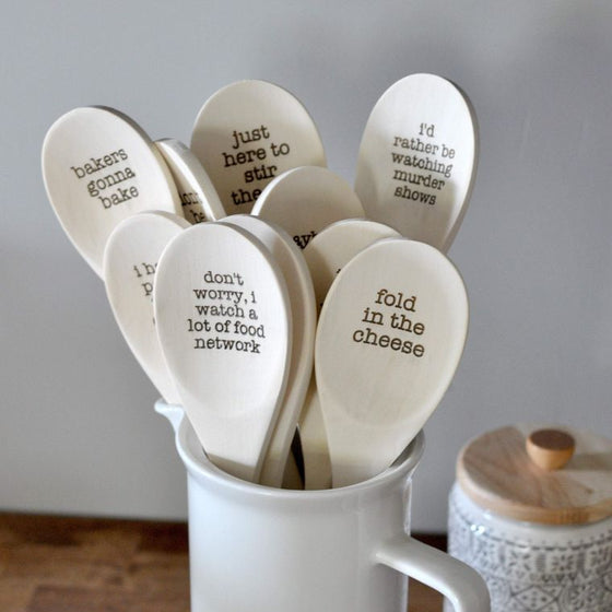 Funny Wood Spoons Engraved With Funny Messages - Individual